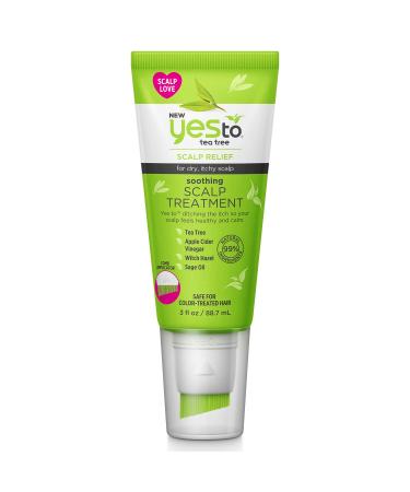 Yes To Tea Tree Scalp Treatment, Soothing Formula To Remove Build Up, Leaving Scalp Cleansed & Calm, With Tea Tree, Witch Hazel, Apple Cider Vinegar & Sage Oil, Natural, Vegan & Cruelty Free, 3 Fl Oz