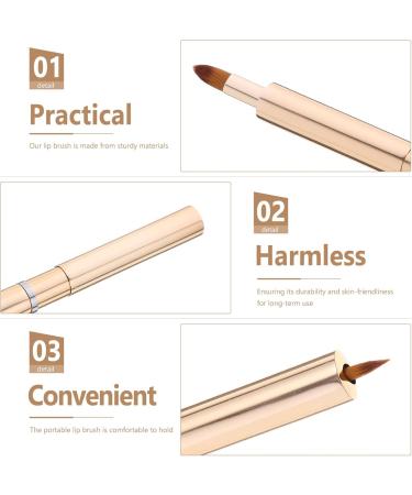 FOMIYES Lip Brush Portable Lipstick Applicator Women Lip Brush Lip Gloss Brush Lip Makeup Tool Golden - Buy Online on SooperMarket.com