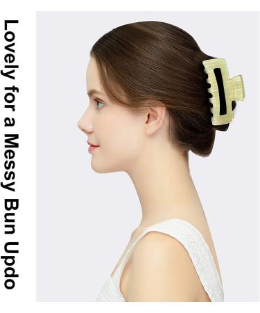 HAYHOI 4PCS Leopard Print Hair Claw Clips - Stylish Hair Accessories for Women and Girls - Celluloid French Butterfly Jaw Grip Pin - Ideal for Thick, Thin, Curly, Straight, and Long Hair - Buy Online on SooperMarket.com