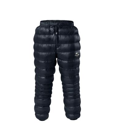 Naturehike downhouses women ultra -light ski pants men women snow pants for outdorr winter thermal pants warm waterproof goose onen pants for outdoor indoor camping XL black