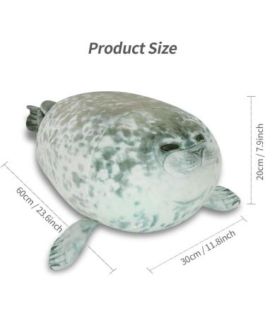 Chubby Seal Pillow 60CM - Cute Grey Plush Animal Toy for Kids and Adults - Buy Online on SooperMarket.com