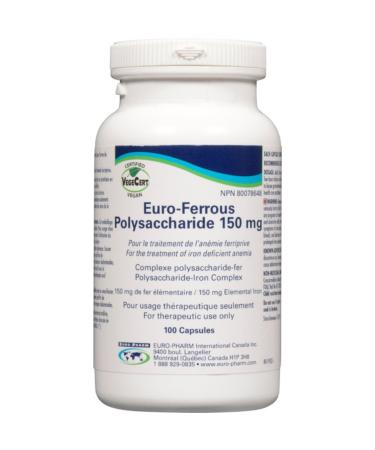Premium Euro-Ferrous Polysaccharide 150mg - 100 Vegan Capsules for Enhanced Iron Absorption