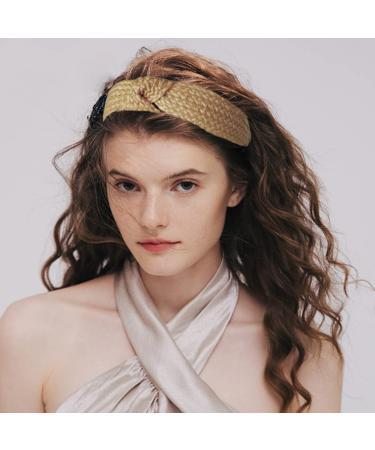 Lvyeer Straw Knot Headband - Boho Fashion Wide Hair Band for Women/Girls - Buy Online on SooperMarket.com