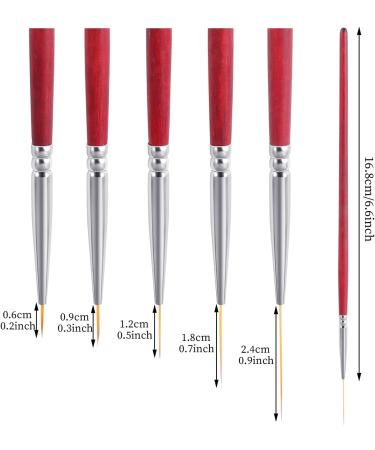 5 Pcs Professional Nail Art Liner Brushes Set - Painting, Design, Point Drill Drawing - Thin Brush Pen Kit 6/9/12/18/24mm - Buy Online on SooperMarket.com