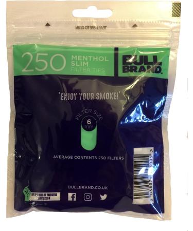 Bull Brand 250 Menthol Slim Filter Tips - Pack of 5 - Buy Online on SooperMarket.com