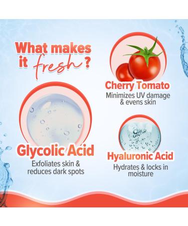 Detan+ Smoothie Face Wash with Cherry Tomato | Reduce Tanning & Hydrate Skin | Gentle Cleanser for Dirt & Oil | 3.38 Fl Oz | Shop Now - Buy Online on SooperMarket.com