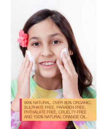 Organic Gentle Kids Foaming Face Wash - Natural, Vegan, Toxin-Free | Sulphate & Paraben Free | Orange Oil | For Kids & Preteens - Buy Online on SooperMarket.com