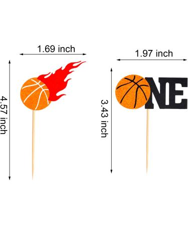 Arthsdite 24Pcs Basketball One Cupcake Toppers Basketball Themed First Birthday Cake Topper Decorations for Sport Theme Boys First Birthday Party Sports Event Party Supplies - Buy Online on SooperMarket.com