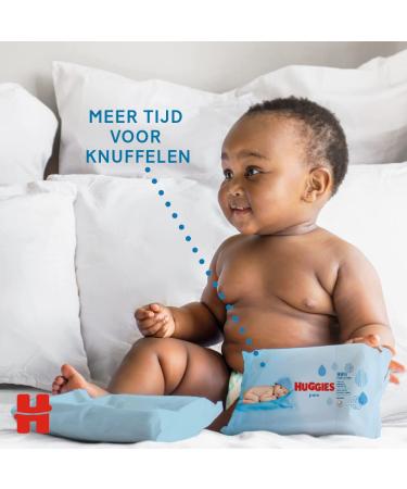 Huggies Pure Baby Cloths - 18 Packs (1008 Towels) | 99% Pure Water Perfume-Free Natural Wet Wipes for Gentle Cleaning & Protection - Buy Online on SooperMarket.com