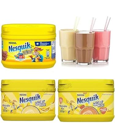 Nesquik Strawberry Chocolate & Banana Flavour Bundle Enjoy These Classic Flavours With Your Milk - 300g | Pick your Favourite Type - Buy Online on SooperMarket.com
