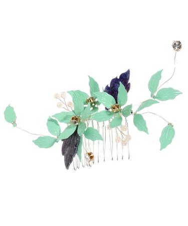 PLAFOPE Hair Comb Hair Accessories Wedding Pearl Clips for Hair Womens Hair Clips Bridal Hair Clip Pearl Hair Accessories Green Tiara Pearl Hair Clips Teasing Combs for Women Metal