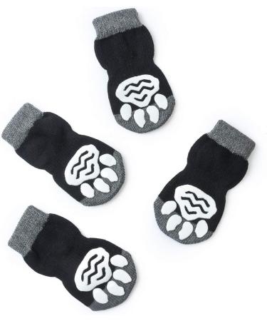Pet Heroic Anti-Slip Dog & Cat Socks with Rubber Reinforcement - Indoor Paw Protector for Traction Control - 8 Sizes Available (Black, Size S) - Buy Online on SooperMarket.com