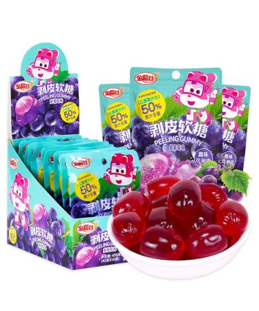 3 flavors of sour and sweet fruit candy peeled fruit candy 50% juice content ready to eat when opened hard candy soft candy toffee fruit flavored snacks casual snacks (Grape flavor 20bags) Grape flavor 20bags