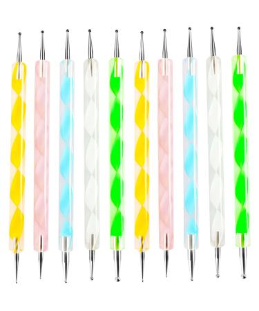 DAWOO 10pcs 2 Way Dotting Pen Tool Nail Art Tip Dot Paint Manicure kit Nail Dotti - Perfect for Creating Beautiful Nail Designs 2 sets(10pcs)