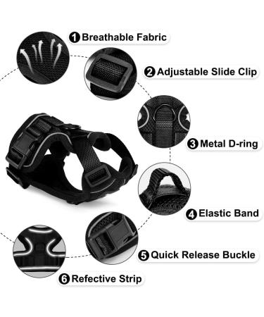 Breakproof Cat Leash Set & Adjustable Soft Kitten Vest - Reflective Stripes Black XS - Perfect for Small Kittens - Buy Online on SooperMarket.com