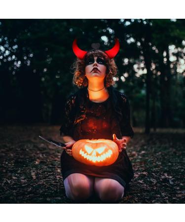 FOMIYES Halloween Headbands: Devil Horns Headband - Red Luminous Devil Horns Hairband LED Light Halloween Costume for Women Men Girls Halloween Party Cosplay Supplies - Buy Online on SooperMarket.com