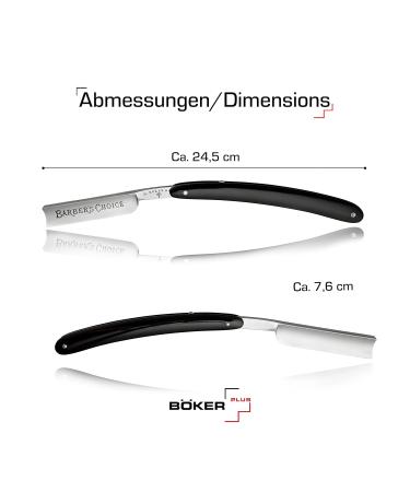 B ker Manufaktur Solingen Barber's Choice Razor - Durable Carbon Steel Blade & Classic Black Handle for Smooth Shaving - Buy Online on SooperMarket.com