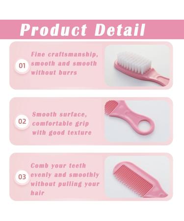 6 Piece Baby Hair Brush and Comb Set Baby Hair Brush and Comb Set for Newborns & Toddlers Natural Soft Goat Bristles for Infant Kids Perfect Baby Registry Gift(Pink Blue) - Buy Online on SooperMarket.com