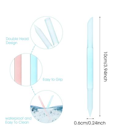 Shop WLLHYF 3-Piece Glass Cuticle Pusher Set - Dual-Ended Manicure Tools for Nail Care (Blue Pink Transparent) | International Shipping Available - Buy Online on SooperMarket.com