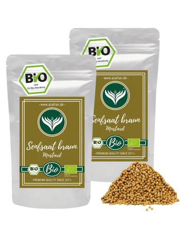 Azafran organic mustard seed brown |Mustard grains Unmistaked for cooking |Insida wort |Black whole - mustard seed |Asian & Indian cuisine 500g 500 g (1 Pack)