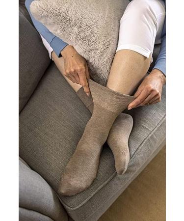 COSHAL 3 Pairs Womens Diabetic Socks wide Honey Comb top soft cuff Ankle Medium-Elastic Grip Soft Toe cosy feel for sensitive feet Legs Non-Binding Circulatory Socks SIZE (4-7) One Size Brown/White ( 3 Pairs ) - Buy Online on SooperMarket.com