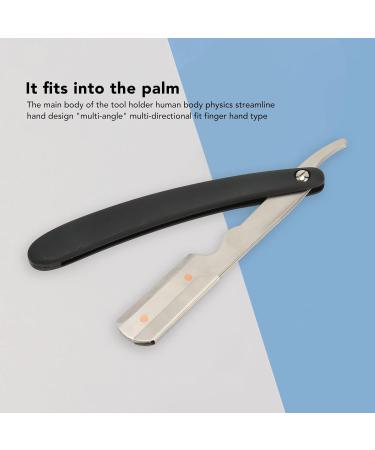 Professional Foldable Stainless Steel Beard Blade Holder | Durable Razor with Straight Edge for Precision Grooming - Buy Online on SooperMarket.com