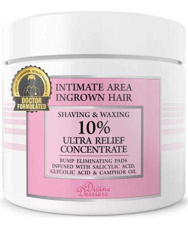 Divine Derriere Ingrown Hair Treatment Pads (Razor Bump Stopper) After Shave Solution to Eliminate Ingrown Hairs and Razor Burns - Ingrown Hair Treatment Pads for Men and Women