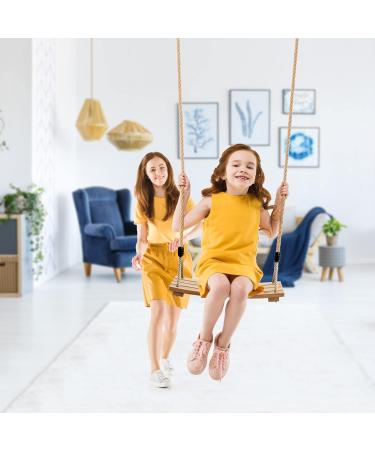Pellor Beech Wood Tree Swing Seat for Adult Kids - Indoor/Outdoor Hanging Swing Chair in Beige - Buy Online on SooperMarket.com