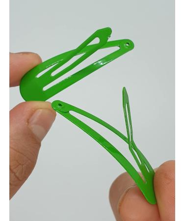 6 PCS Green Metal Snap Hair Clips 5CM Long - Hair Grip Pins - Buy Online on SooperMarket.com