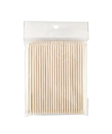 100 PCS Orange Wooden Sticks Orange Wood Nail Sticks Double Heads Multi Functional Cuticle Pusher Tools Cuticle Pusher Remover Cleaner for Nail Manicure Pedicure