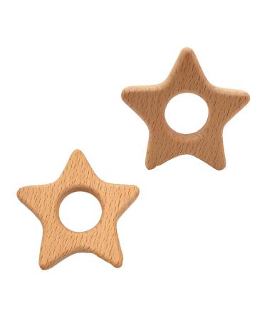 Cartoon Wood Star Teether: Natural Beech Wooden Animal Shape DIY Necklace Pendant (10pcs) - Buy Online on SooperMarket.com
