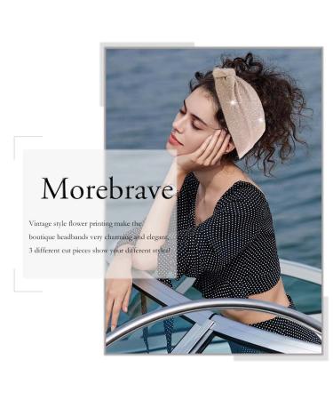 Cakure Crystal Rhinestone Headbands Pack of 3 - Wide Bling Turban Head Wraps for Women and Girls - Elastic Twist Scarf for Sports and Fashion - Type A - Buy Online on SooperMarket.com