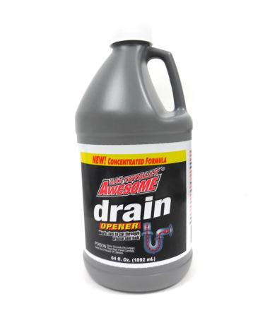 La's Totally Awesome Drain Opener & Cleaner Dissolves Hair & Grease Clogged 64 oz - 1 bottle U.S. Made