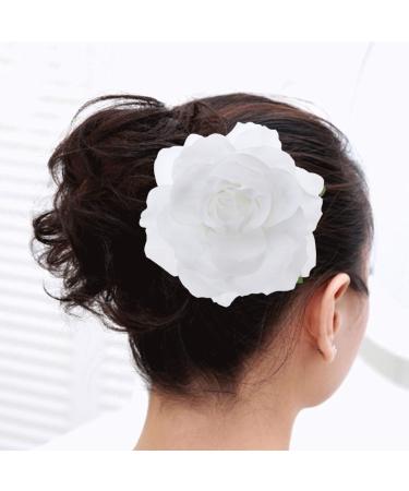 KALLORY Womens Hair Clips Rose Brooch Pin Rose Hair Clip Flower Hairpin Flower Hair Clip Artificial Flower Brooch for Women Party (1 Piece White) Rose Flower Hair Clip Bridal Hair Clip - Buy Online on SooperMarket.com