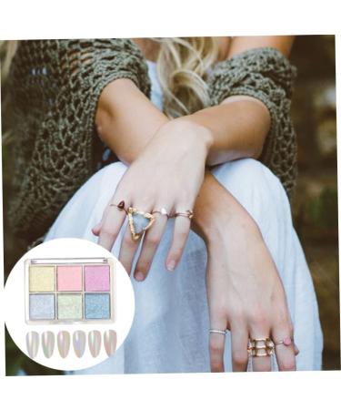Chrome Nail Powder Shiny Nail Glitter Powder Nail Art Pigment Powder Set for DIY Nail Decor 6 Colors - Buy Online on SooperMarket.com