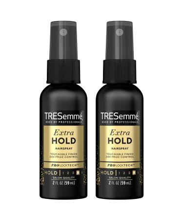 TRESemm Tres Two Spray with Extra Hold Non-Aerosol Hairspray Travel Size Extra-Firm Control Strong Hold with Touchable Feel Humidity Resistant Frizz Control 2 pk 2 oz Bottles