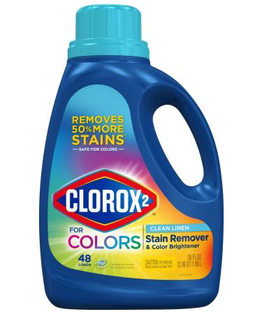 Clorox 2 for Colors, Clorox Laundry Additive, Stain Remover, Odor Eliminator and Color Brightener, Additive Liquid with Clean Linen Scent, 66 Ounces - Package May Vary Liquid (66 oz)