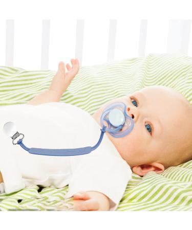 Pacifier Clip for Boys Girls - MORIBOX Silicone Paci Clip with Teething Relief - 2 Pack (P-Beige&Blue) - Buy Online on SooperMarket.com