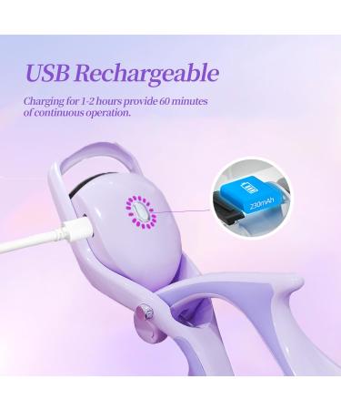 Denabuty Heated Eyelash Curler - Rechargeable Electric Curler with 3 Modes & Silicone Comb for Long-Lasting Natural Curls | Portable Professional Beauty Tool - Buy Online on SooperMarket.com