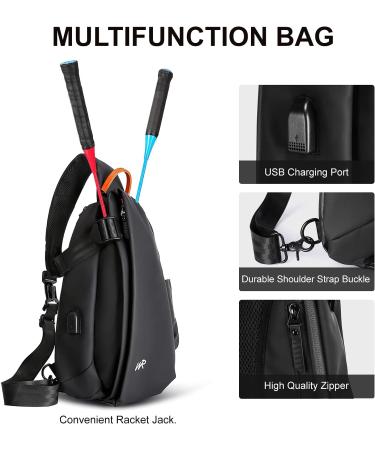 Anti-Theft Crossbody Sling Bag for Men Women Small Backpack One Shoulder Bag Chest Bag Sling Backpack Water Resistant Black-large (Magnetic Strap Buckle) - Buy Online on SooperMarket.com