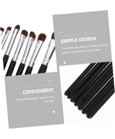 Healeved 7pcs Eyeshadow Daily Use Makeup Brush Horse Hair Concealer Brush Wood Black Lip Brush - Buy Online on SooperMarket.com