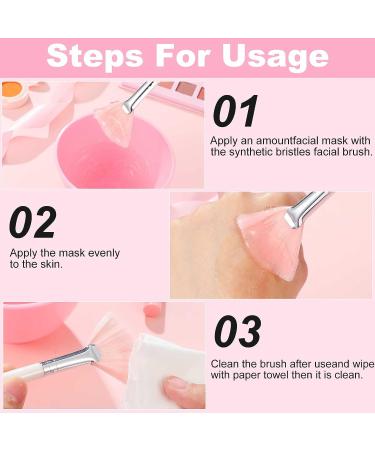 24-Piece Soft Fan Brush Set for Face Masks & Makeup - Pink Esthetician Tools - Buy Online on SooperMarket.com