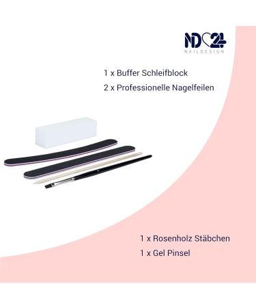 Buy ND24 NAILDESIGN Gelnail Starter Set - Complete 9-Part Kit for Beginners with Top Coat Primer Pen LED Gel & Lamp - Made in Germany - International Shipping Available - Buy Online on SooperMarket.com