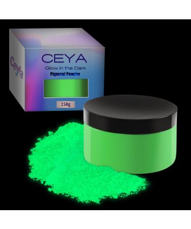 Ceya Fluorescent Aqua Glow Powder  5.3oz/150g Glow in The Dark Pigment Powder  Luminous Powder Resin Color Pigment  Fluorescent Pigment Dye for Epoxy Resin Slime Paint Nail Art Party DIY Crafts