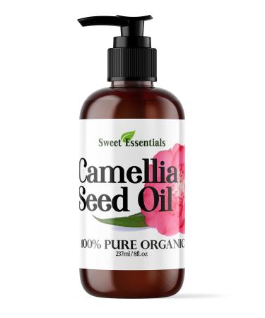 Organic Camellia Seed Oil | Imported From Japan | 8oz Bottle | 100% Pure | 100% Organic | For Hair & Skin Use | Japanese Beauty Oil | Camellia Oleifera