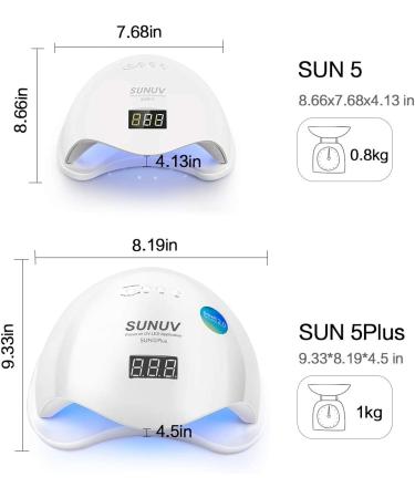SUNUV 48W UV LED Nail Lamp for Gel Polish Manicure and Pedicure - Professional Dryer with Sensor and 4 Timers - Valentine Gift for Girls Women - Buy Online on SooperMarket.com