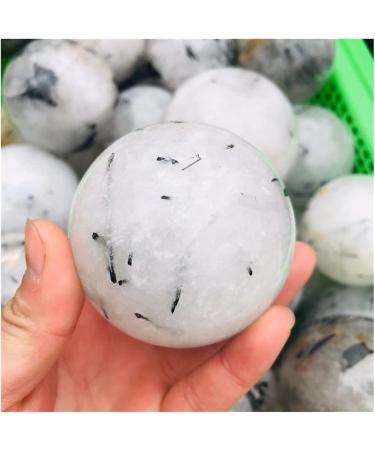 Natural Sphere 1PC Natural Crystal Spheres Black Hair Tourmaline Quartz Jet Stone Ball 50mm-90mm (Color : 60-70mm) - Buy Online on SooperMarket.com