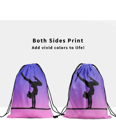 Purple Pink Gymnastics Grip Bag - Adjustable Water Resistant Girl Gymnastic Bag 9.25 x 12 - Buy Online on SooperMarket.com