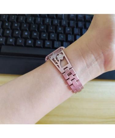 Mtozon Stainless Steel Bracelet for fitbit Sense/Versa 3 - Women's Rose Gold Bling Wristband - Buy Online on SooperMarket.com