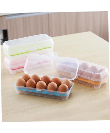 Mikikit Egg Storage Container 2pcs 10 Eggs Storage Container Egg Cartons Portable Egg Holder Egg Tray Refrigerator re-usable Green 24.5*10.5*7cm - Buy Online on SooperMarket.com